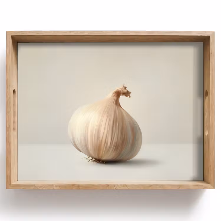 Knoflook - Natuurlijk - Beige Dienblad Rechthoek middel -z3d_shopping