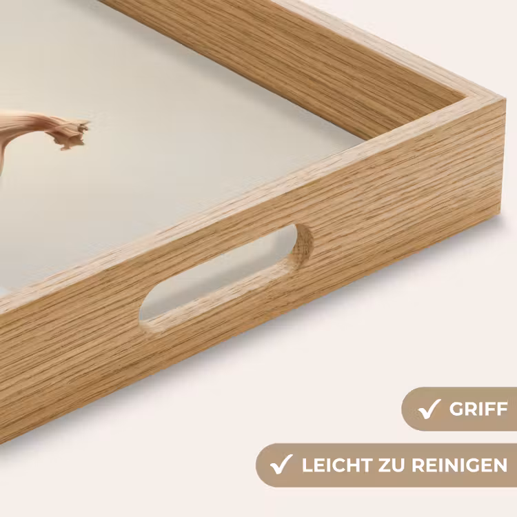 Knoflook - Natuurlijk - Beige Dienblad Rechthoek middel -USP_HandgreepDE
