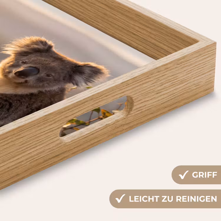Koala - Bladeren - Ochtendlicht Dienblad Rechthoek middel -USP_HandgreepDE