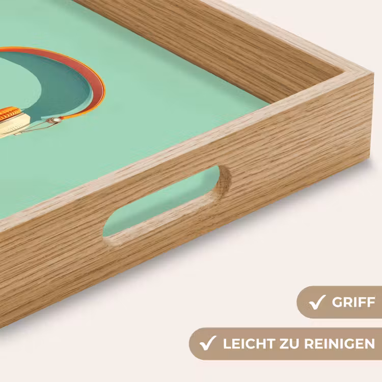 Koptelefoon - Oranje - Snoer - Minimalistisch Dienblad Rechthoek middel -USP_HandgreepDE