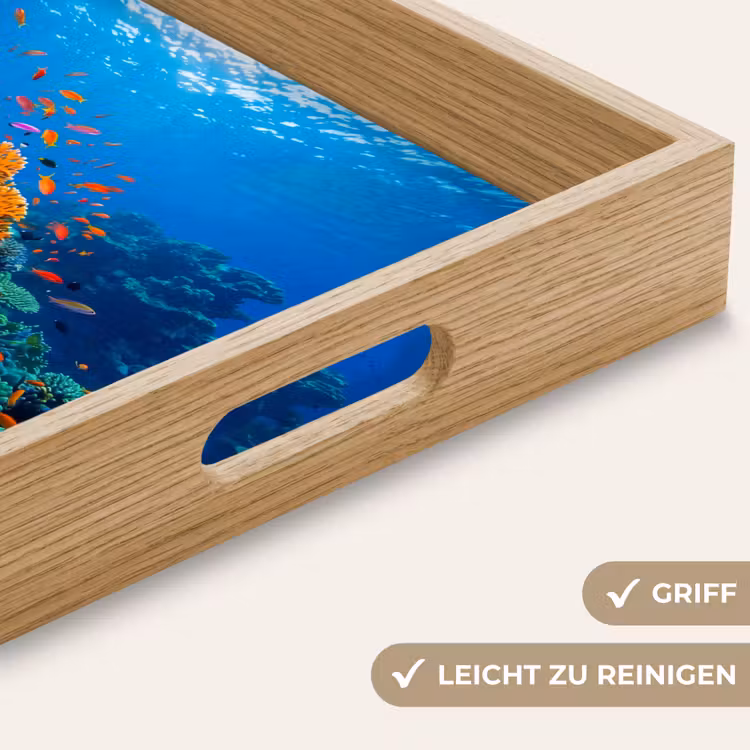 Koraal - Vissen - Oceaan - Natuur - Kleurrijk Dienblad Rechthoek middel -USP_HandgreepDE