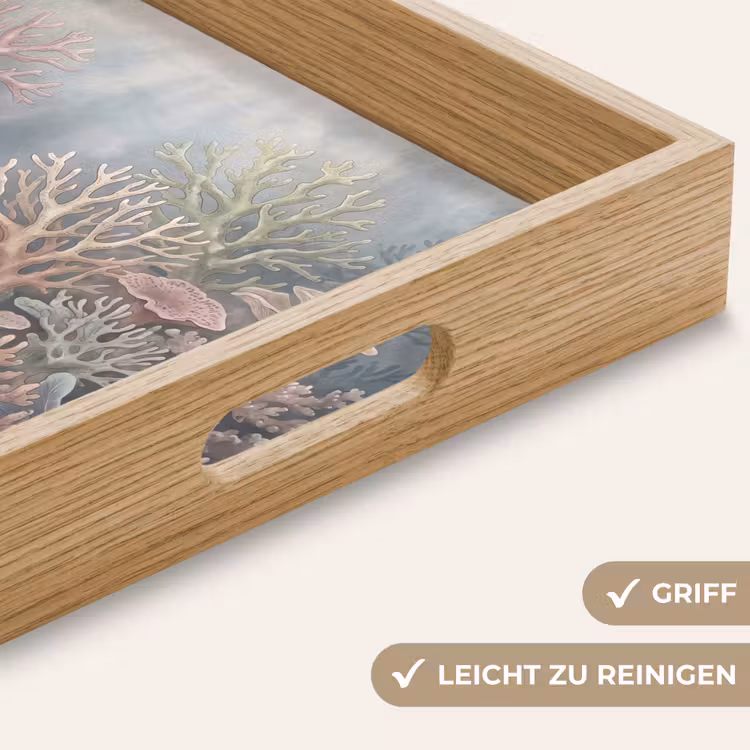 Koraal - Zeeleven - Onderwater - Illustratie - Natuur Dienblad Rechthoek middel -USP_HandgreepDE