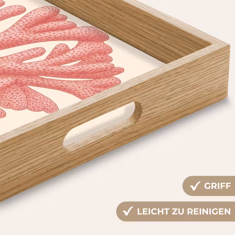Koraal - Stipjes - Roze Dienblad Rechthoek middel -USP_HandgreepDE