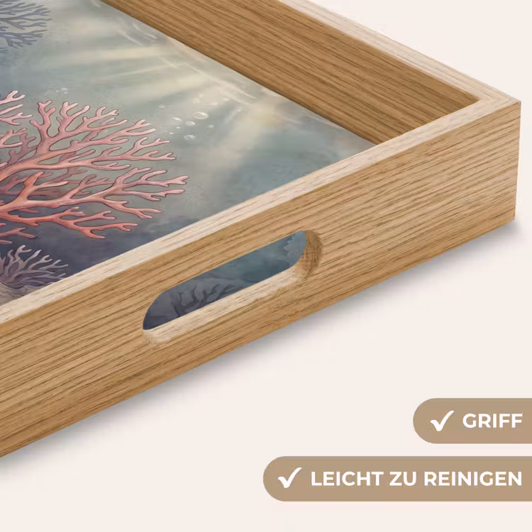 Koraal - Onderwater - Natuur - Roze Dienblad Rechthoek middel -USP_HandgreepDE