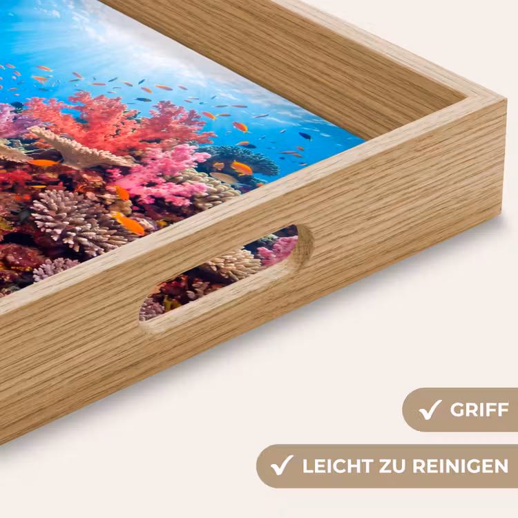 Koraalrif - Vissen - Onderwater - Tropisch - Rood Dienblad Rechthoek middel -USP_HandgreepDE