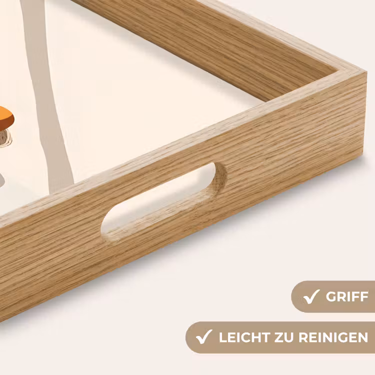 Mand - Fruit - Minimalistisch - Oranje Dienblad Rechthoek middel -USP_HandgreepDE