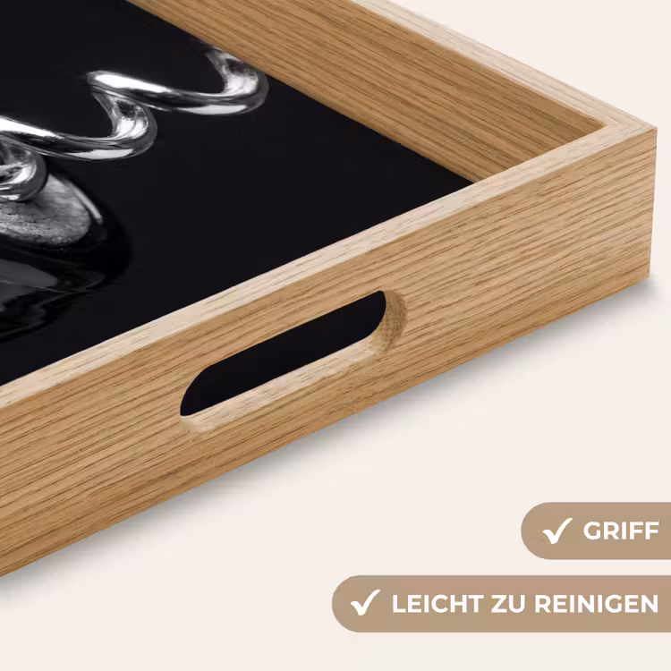 Kurkentrekker - Wijn - Zwart - Wit Dienblad Rechthoek middel -USP_HandgreepDE