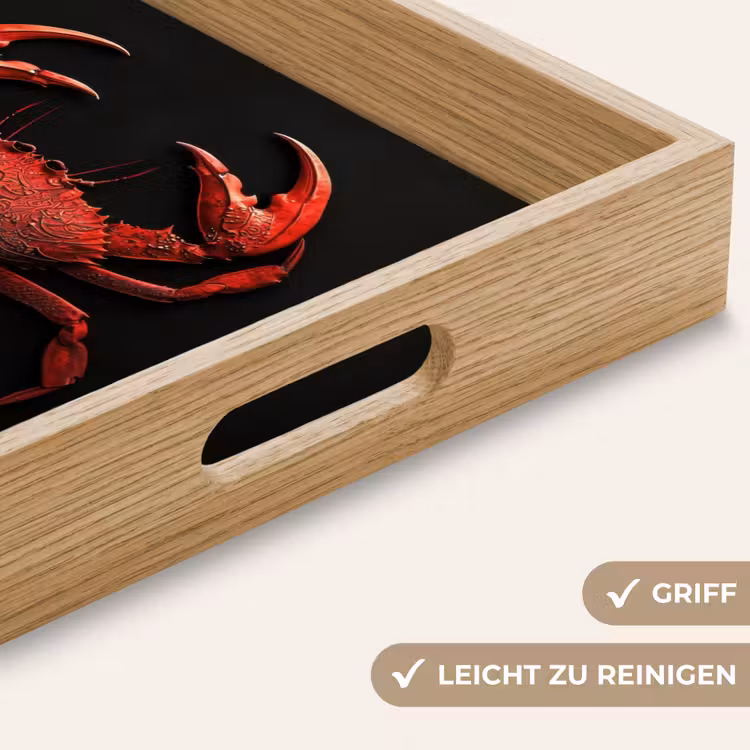 Krab - Rood - Vissen - Schaaldieren Dienblad Rechthoek middel -USP_HandgreepDE