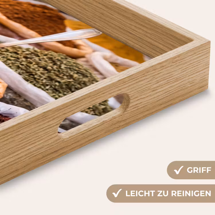 Tablett - Kräuter – Markt – Essen - Kruiden - Markt - Eten Dienblad Rechthoek middel