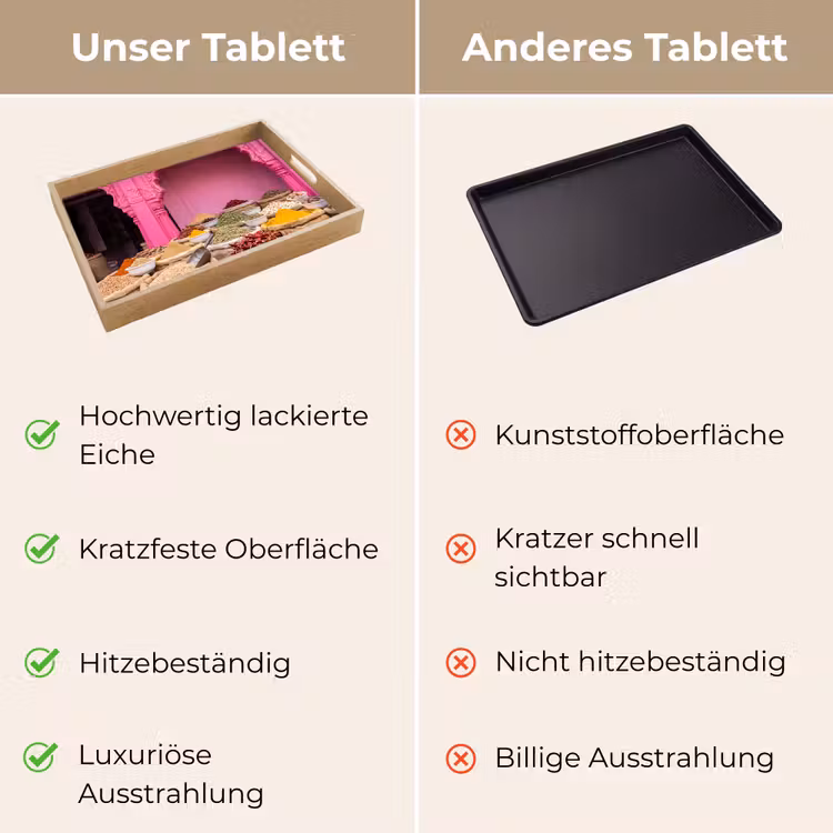 Tablett - Kräuter – Markt – Rosa - Kruiden - Markt - Roze Dienblad Rechthoek middel