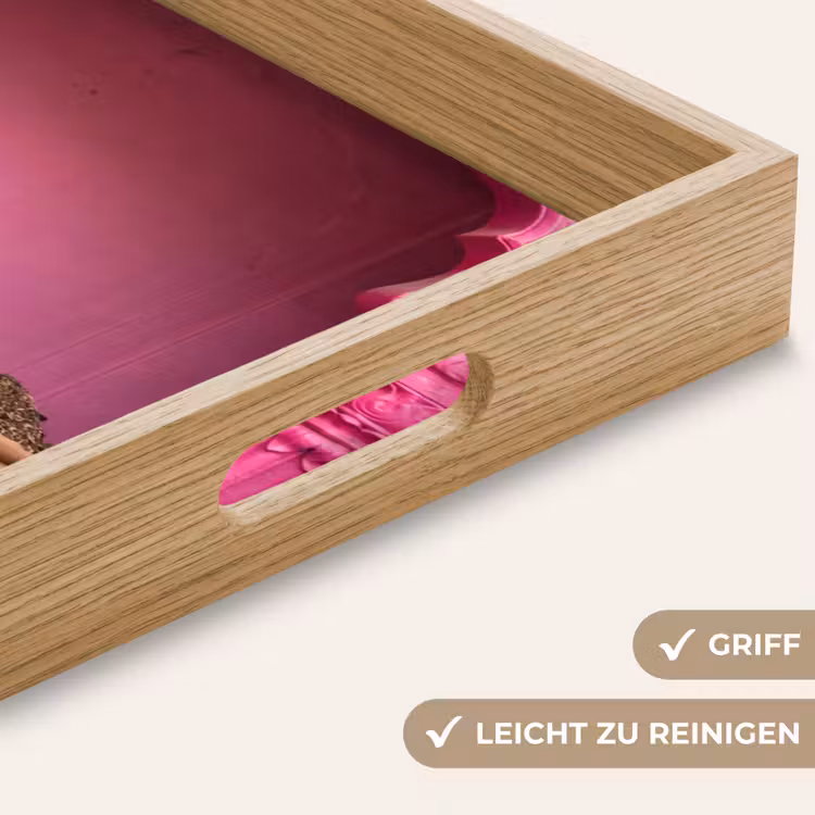 Tablett - Kräuter – Markt – Rosa - Kruiden - Markt - Roze Dienblad Rechthoek middel