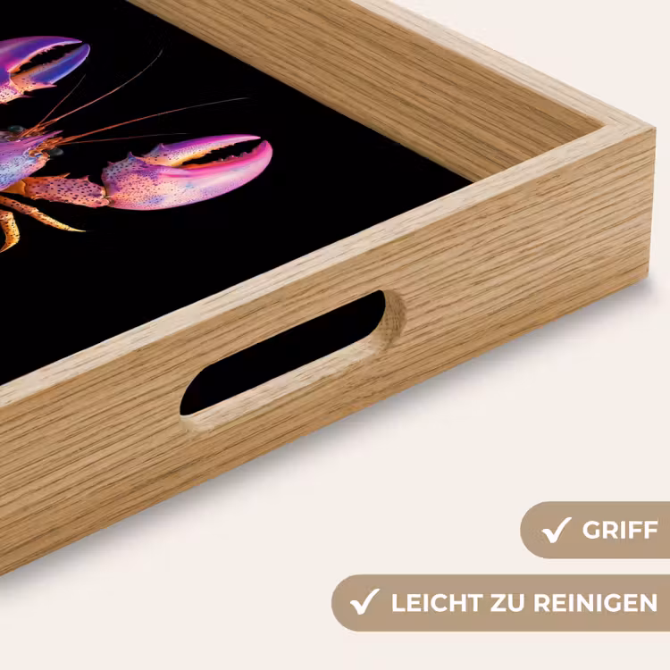 Kreeft - Paars - Roze - Zwart - Stippen - Lila Dienblad Rechthoek middel -USP_HandgreepDE