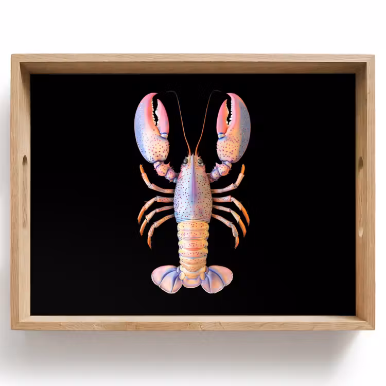 Kreeft - Roze - Zacht - Zwart Dienblad Rechthoek middel -z3d_shopping