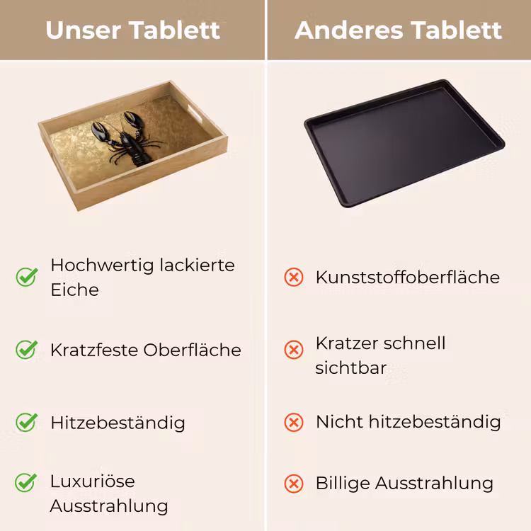 Kreeft - Zwart - Goud - Luxe Dienblad Rechthoek middel -USP_VergelijkingDE