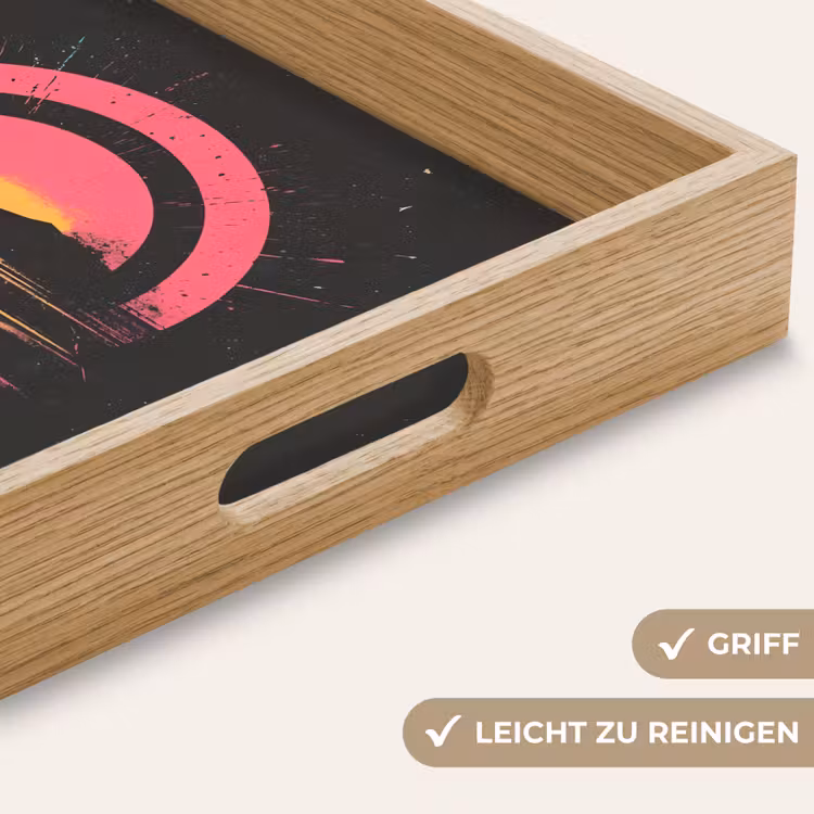 Cirkel - Abstract - Roze Dienblad Rechthoek middel -USP_HandgreepDE
