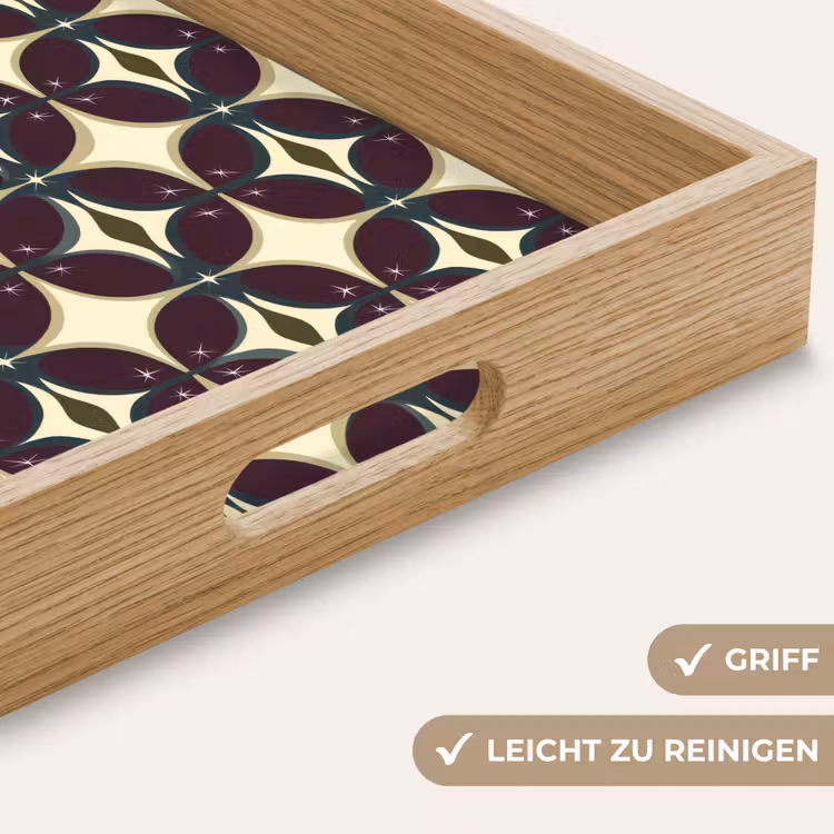 Cirkel - Retro - Kleurrijk Dienblad Rechthoek middel 911 -USP_HandgreepDE