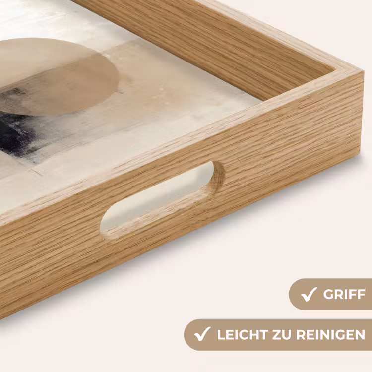 Cirkel - Compositie - Diepte - Beige Dienblad Rechthoek middel -USP_HandgreepDE
