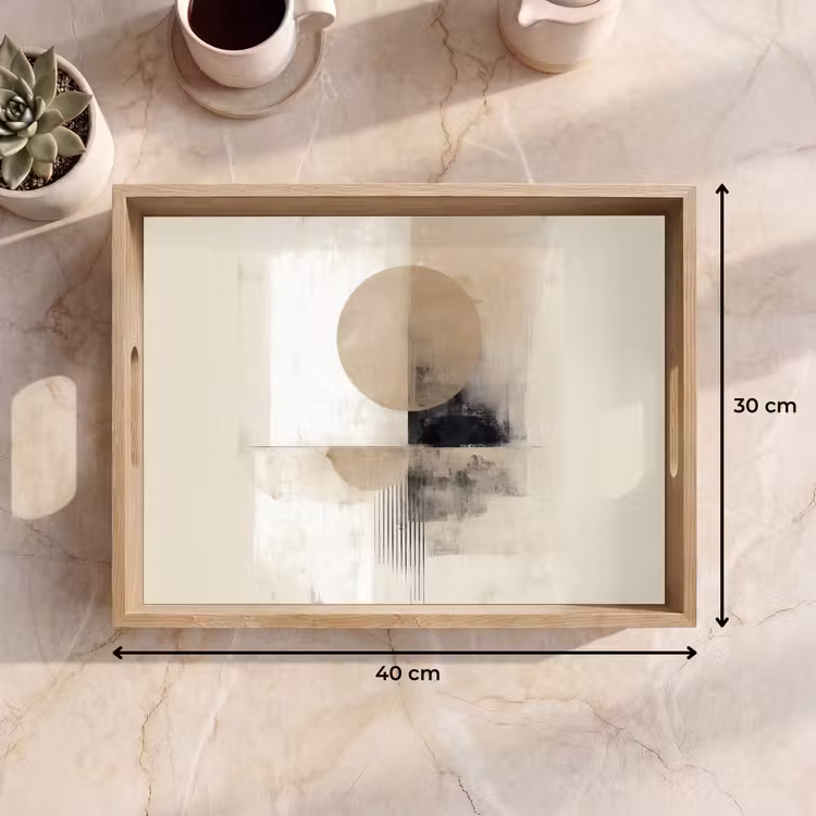 Cirkel - Compositie - Diepte - Beige Dienblad Rechthoek middel -USP_Formaat
