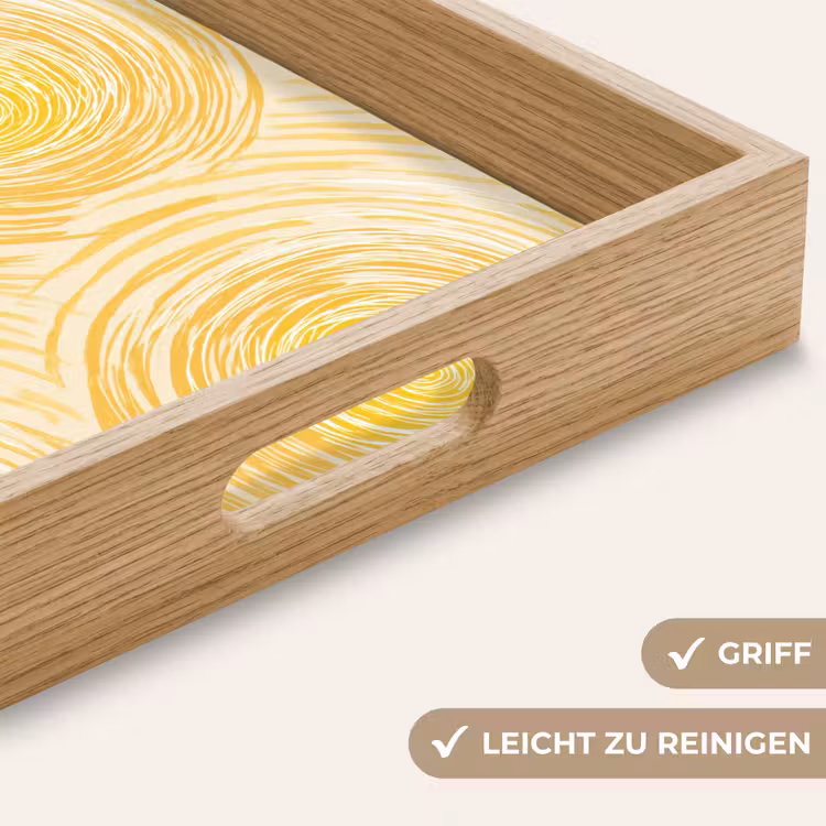 Cirkels - Abstract - Artistiek - Geel Dienblad Rechthoek middel 911 -USP_HandgreepDE
