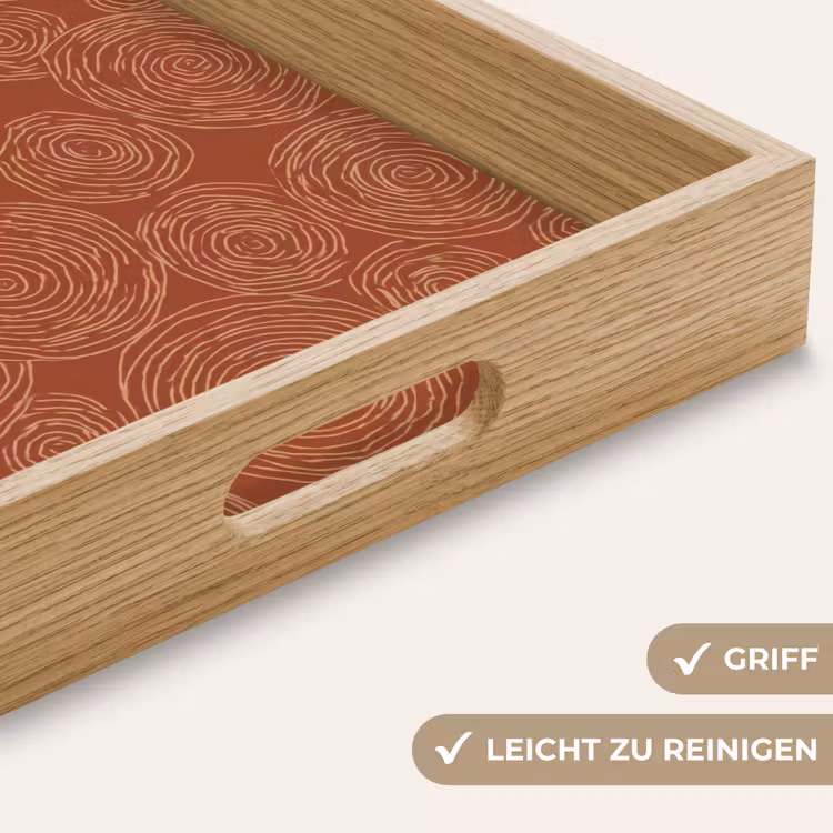 Cirkels - Abstract - Artistiek - Terracotta Dienblad Rechthoek middel 911 -USP_HandgreepDE
