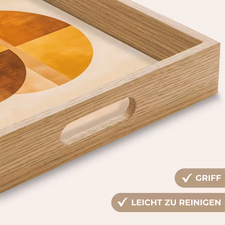 Cirkels - Geel - Minimalistisch Dienblad Rechthoek middel -USP_HandgreepDE
