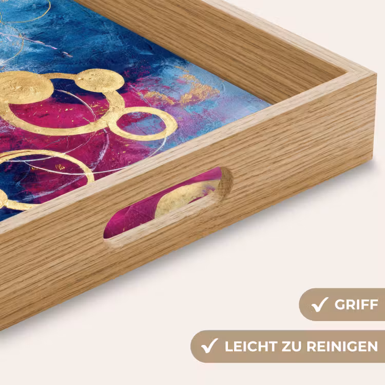 Cirkels - Goud - Abstract Dienblad Rechthoek middel -USP_HandgreepDE