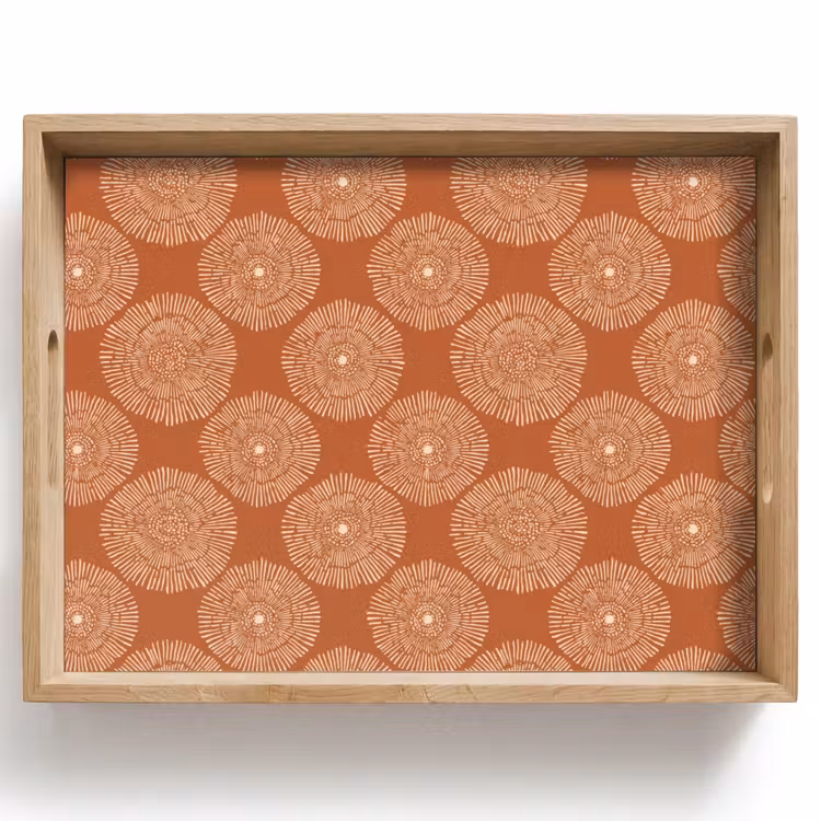 Cirkels - Grafisch - Patroon - Terracotta Dienblad Rechthoek middel 911 -z3d_shopping