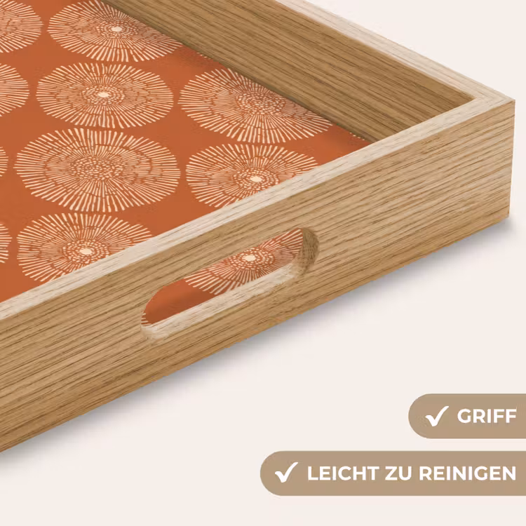 Cirkels - Grafisch - Patroon - Terracotta Dienblad Rechthoek middel 911 -USP_HandgreepDE