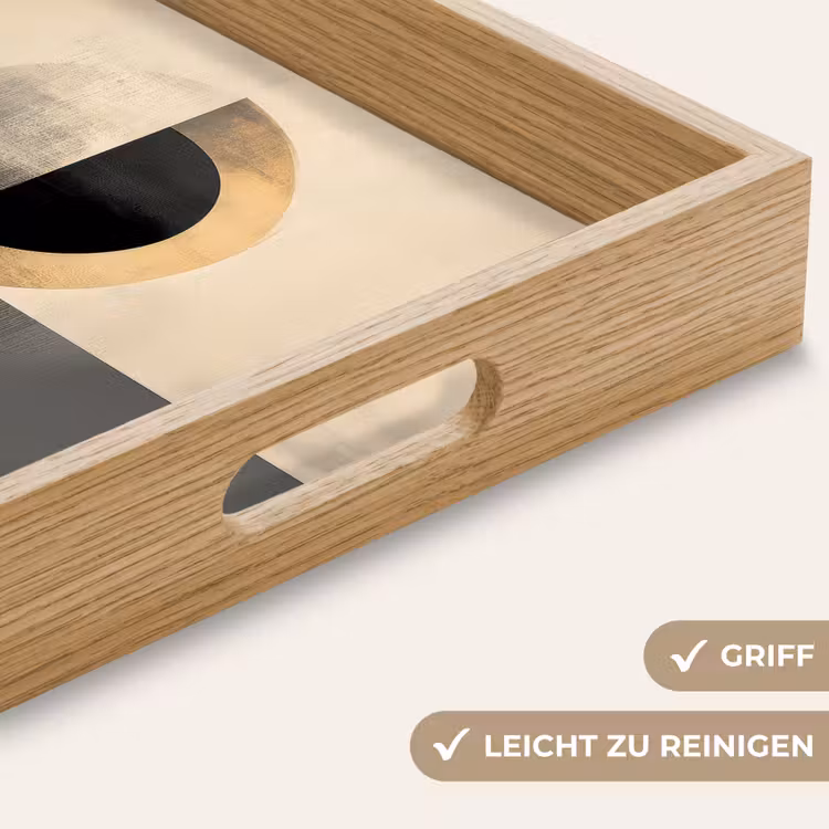 Cirkels - Schaduw - Abstract Dienblad Rechthoek middel -USP_HandgreepDE