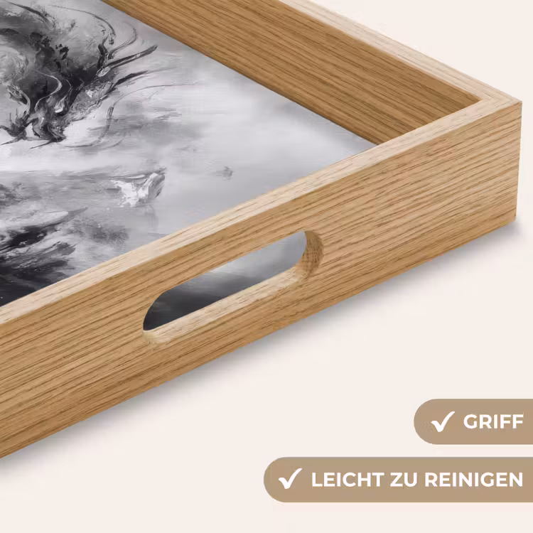 Krijger - Draak - Grijs Dienblad Rechthoek middel -USP_HandgreepDE