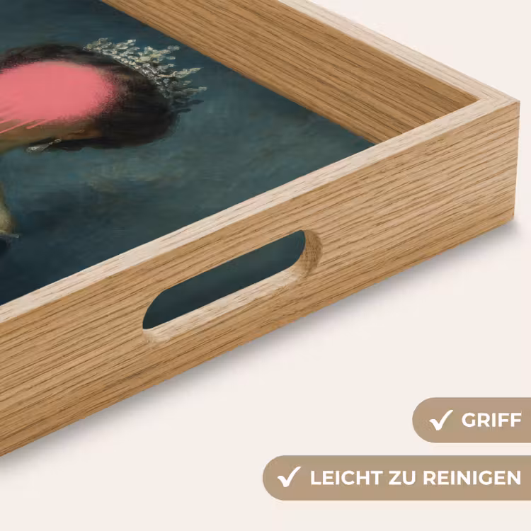 Kroon - Roze druipend verf - Portret Dienblad Rechthoek middel -USP_HandgreepDE