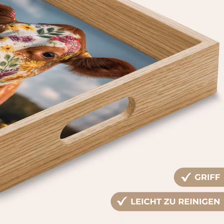 Koe - Bloemen - Weiland Dienblad Rechthoek middel -USP_HandgreepDE
