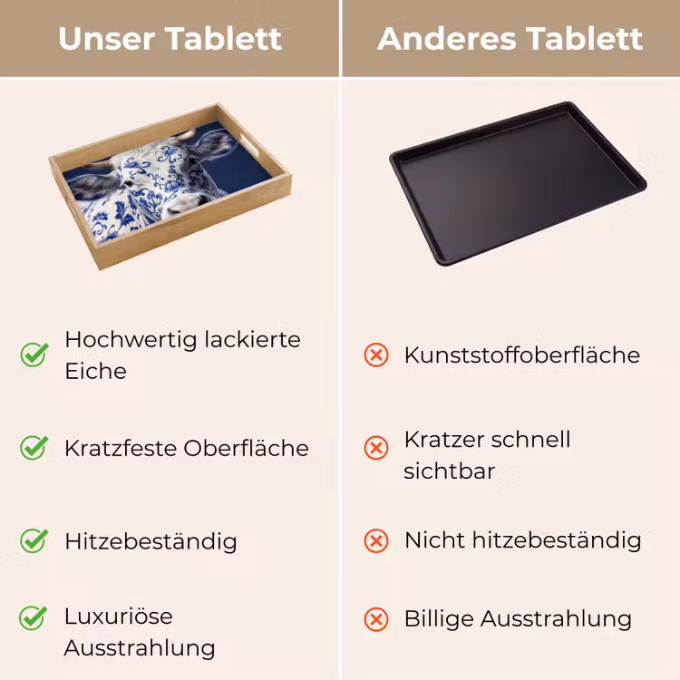 Koe - Delfts - Blauw - Artistiek Dienblad Rechthoek middel -USP_VergelijkingDE