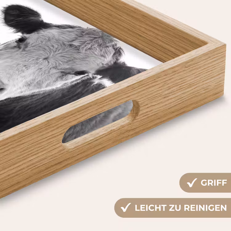 Koeien - Zwart - Wit Dienblad Rechthoek middel -USP_HandgreepDE