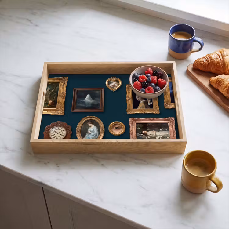 Kunst - Schilderijen - Decoratie - Klassiek - Groen Dienblad Rechthoek middel -sfeer2