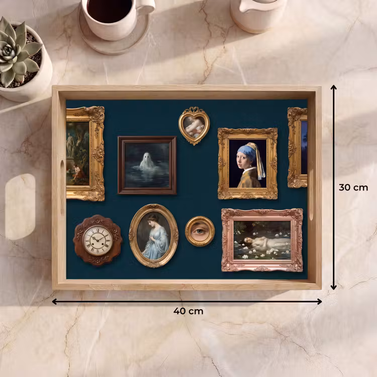 Kunst - Schilderijen - Decoratie - Klassiek - Groen Dienblad Rechthoek middel -USP_Formaat