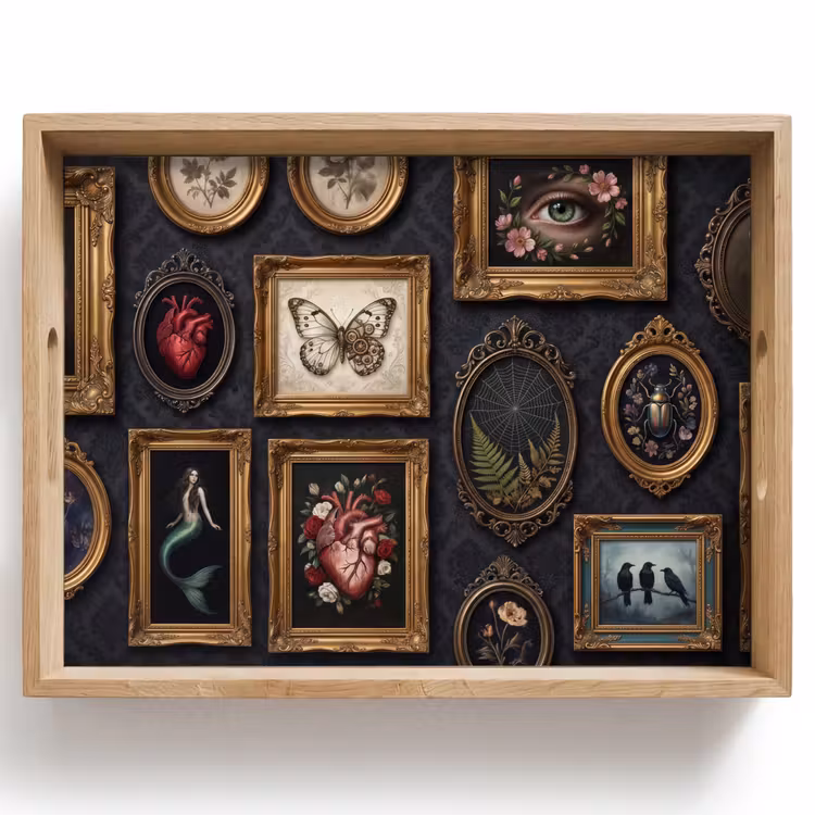 Kunst - Collectie - Vintage - Klassiek - Donker Dienblad Rechthoek middel -z3d_shopping