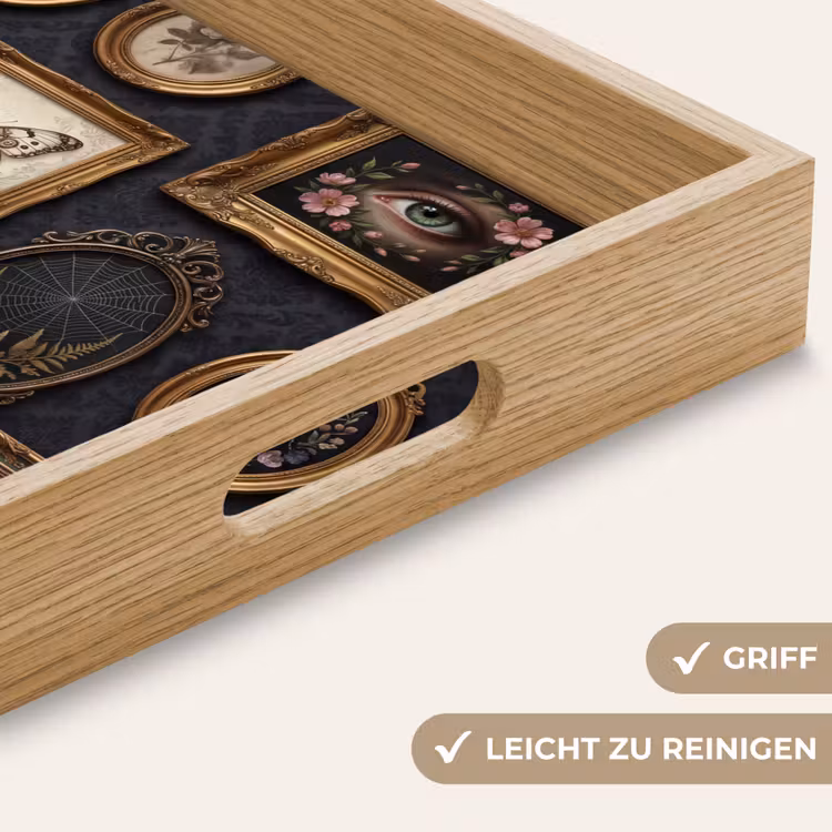 Kunst - Collectie - Vintage - Klassiek - Donker Dienblad Rechthoek middel -USP_HandgreepDE