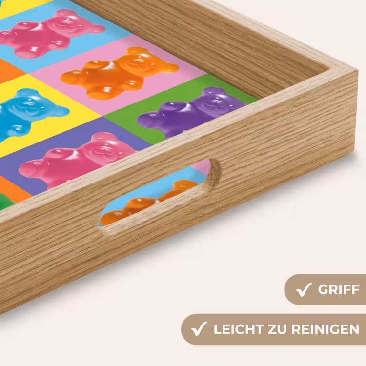 Art- Snoep - Kleurrijk Dienblad Rechthoek middel -USP_HandgreepDE