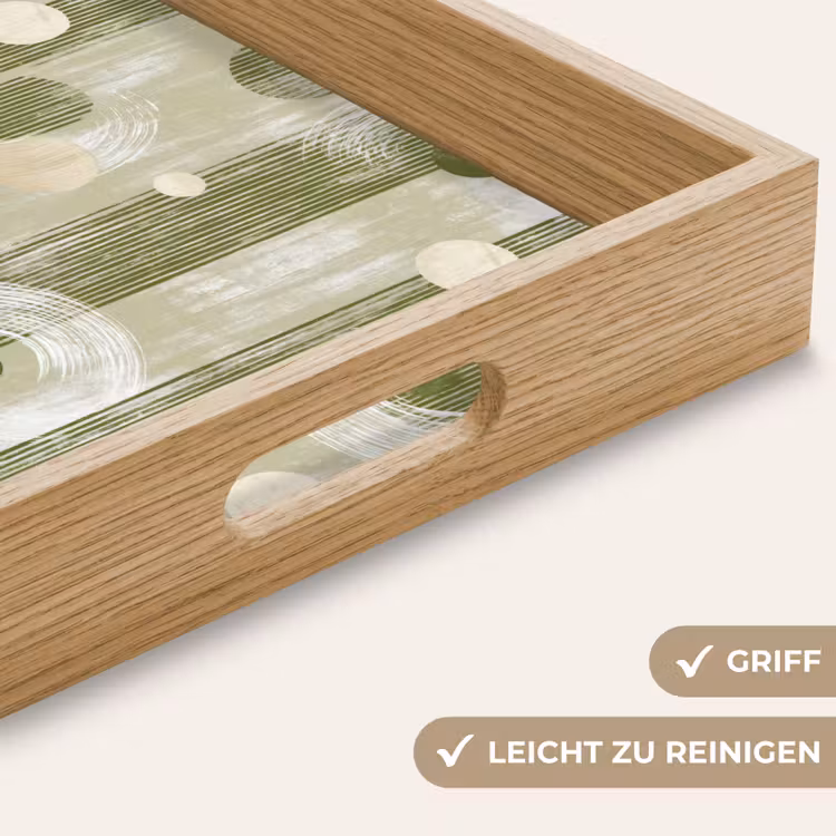Artistiek - Modern - Groen Dienblad Rechthoek middel 911 -USP_HandgreepDE