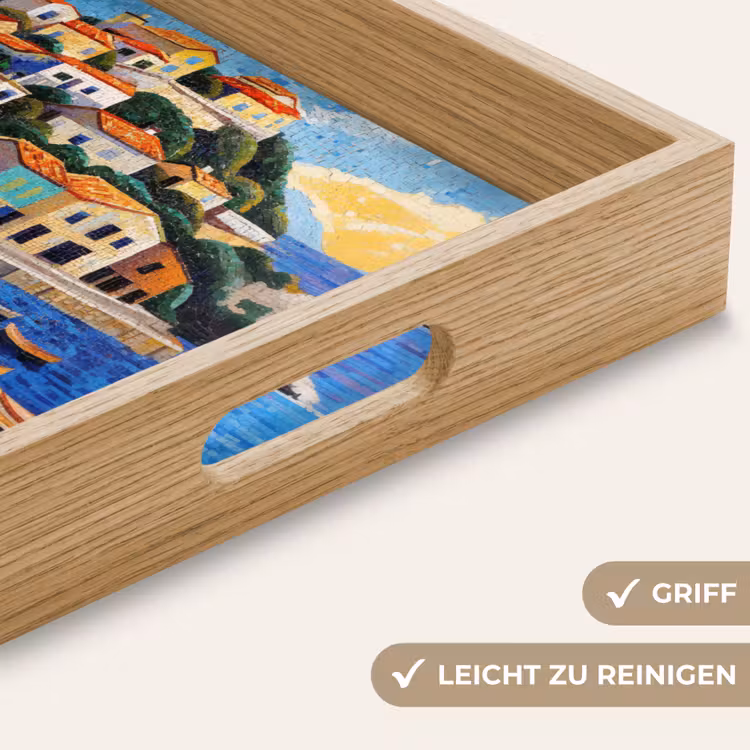 Kustdorp - Huisjes - Mozaïek - Zee Dienblad Rechthoek middel -USP_HandgreepDE