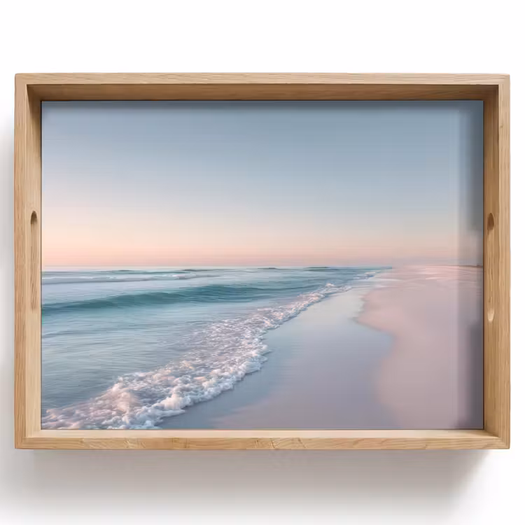 Kustlijn - Pastel - water Dienblad Rechthoek middel -z3d_shopping