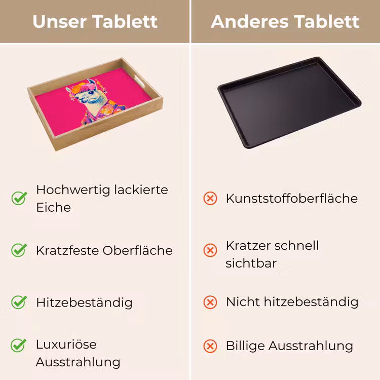 Lama - Kimono - Bloemenkrans - Felroze Dienblad Rechthoek middel -USP_VergelijkingDE