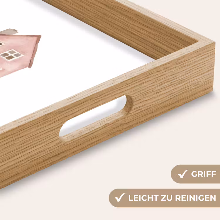 Huisje - Roze - Quote - Moeder Dienblad Rechthoek middel -USP_HandgreepDE