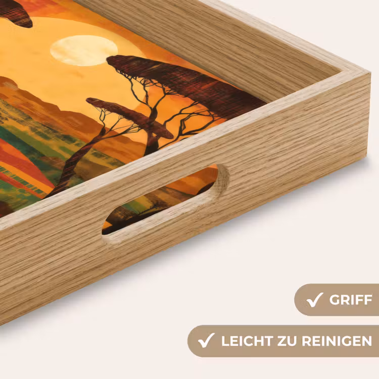 Landschap - Afrikaans - Zon Dienblad Rechthoek middel -USP_HandgreepDE