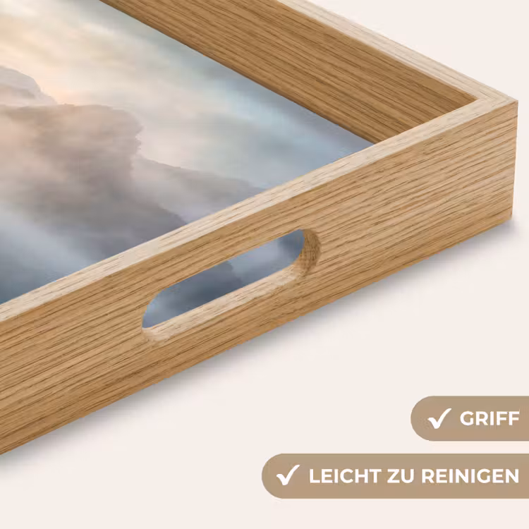 Landschap - Bergen - Mist - Water - Natuur Dienblad Rechthoek middel -USP_HandgreepDE