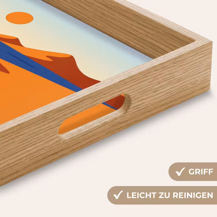 Landschap - Bergen - Zon - Zee Dienblad Rechthoek middel -USP_HandgreepDE