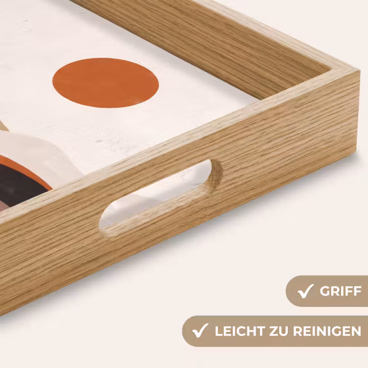Landschap - Heuvels - Zon - Abstract - Oranje Dienblad Rechthoek middel -USP_HandgreepDE