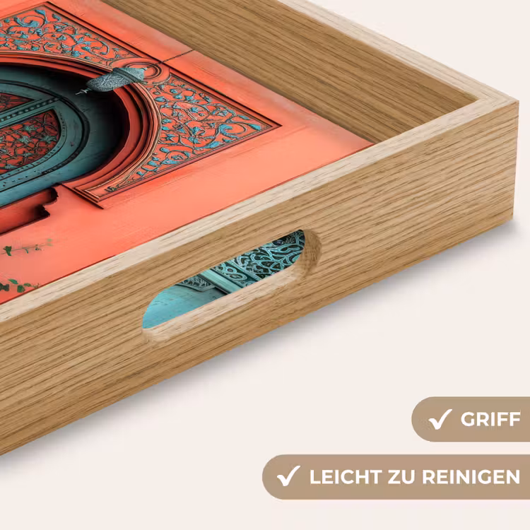 Lantaarn - Deur - Turquoise Dienblad Rechthoek middel -USP_HandgreepDE