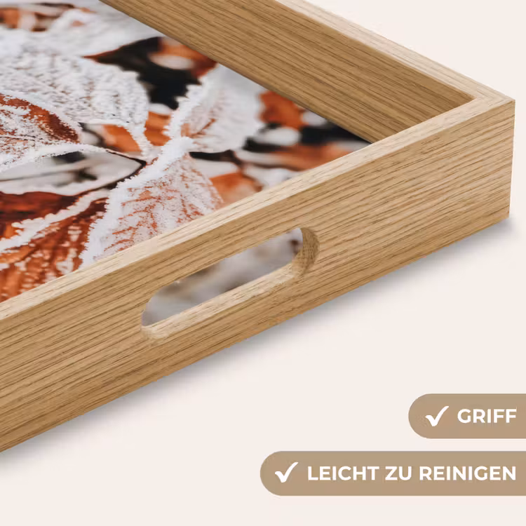 Bladeren - IJs - Winter - Natuur Dienblad Rechthoek middel -USP_HandgreepDE